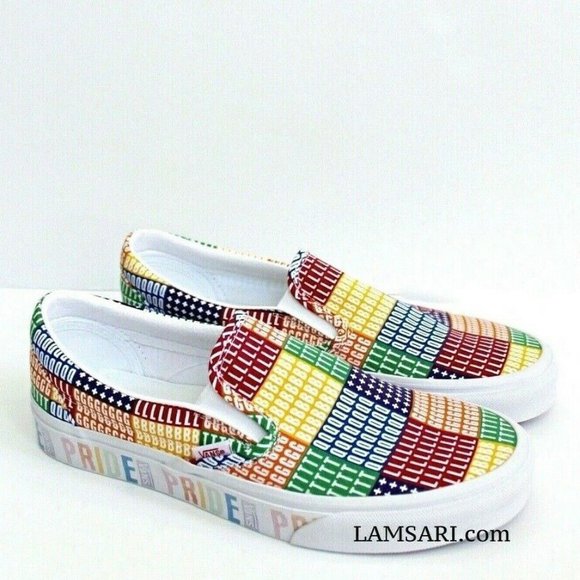 Vans Other - Vans Classic Slip-On Rainbow Pride Canvas Shoes Size Men 10